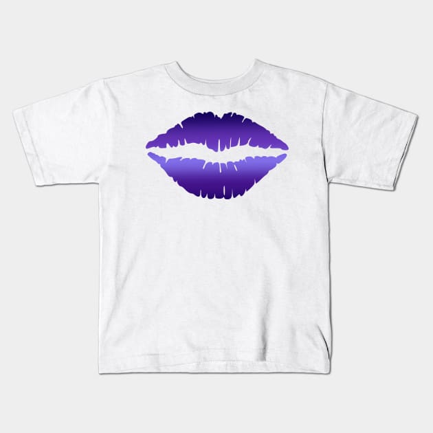 Purple Gradient Lips Kids T-Shirt by CraftyCatz